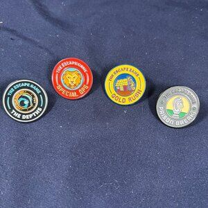 The Escape Game Collectible Pin Set - Depths Gold Rush Special Ops Prison Break